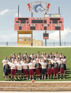 Berthoud High School's football players pose for a photo at the Colorado State University Pueblo football camp on June 15. The program is designed to build team chemistry and relationships between the players going into football season. Karen Fate/ The Surveyor