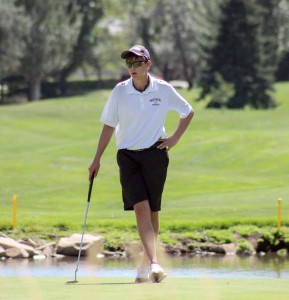Berthoud’s Shawn Solem pictured at the Walt Clark Invitational at the Olde Course in Loveland on Sept. 3. Solem finished in first place after a head-to-head playoff at the 4A Northern Regional Tournament at Ute Creek Golf Course in Longmont on Tuesday. Surveyor file photo