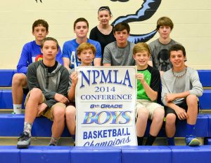 8th Grade Boys Basketball: Nate Garcia, Curtis Peacock, Danny Pelphrey, JT Lozinski, Cameron Poole, Ty Beamon, Grant Vomacka, Ryan Howard. 