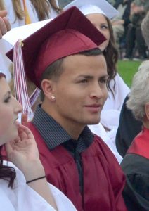 Michael (Micol) Woodiel photographed at Berthoud High School commencement on May 23, 2015.  The Surveyor 