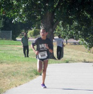 Turner Middle School seventh grader, Genevieve Babyak was the second woman across the finish line at the Fall Family Fun Run on Sunday. Proceeds from the event go toward health and wellness programs at Berthoud schools. 