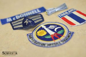 McDonnell has a collection of patches that once adorned his dress blue Air Force uniform. John Gardner / The Surveyor