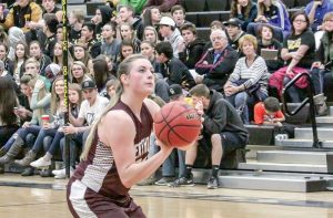 Berthoud’s Taylor Armitage steps to the line during the Spartans’ 58-57 victory over Thompson Valley in Loveland on Dec. 18. Karen Fate / The Surveyor