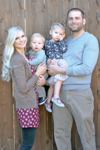 From left: The Doll Kind co-founder Victoria Farmer, son Madox, 10 months, daughter Anistyn, 2, and husband, Tim. Courtesy photo