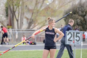 Berthoud pole vaulter Josie Spitz photographed at last year’s Max Marr Invitational at Berthoud High School, returns, along with several other athletes, to help her team capture a fourth consecutive regional title. Surveyor file photo / John Gardner