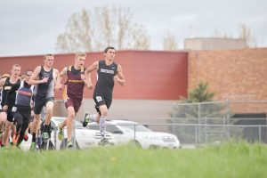 Berthoud’s top long distance runner Elijah Grewal competes at a track meet earlier this season at Berthoud High School. On May 5-6, Grewal was a huge part of the boys’ success as they captured the Tri-Valley Conference title, placing second in the 1,600 meters, third in the 800, fourth in the 3,200 and sixth as part of the 4 x 800-meter relay team.  Surveyor file photo/ John Gardner 