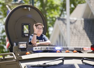 SWAT kid Donovan Esparza rode in the Berthoud Day Parade as part of the Northern Colorado SWAT Team. John Gardner / The Surveyor 
