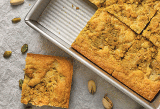 Pistachio Swirled Blondies are the perfect St Patrick’s Day treat