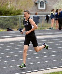 Roger Wadsworth in the 4x800 relay    